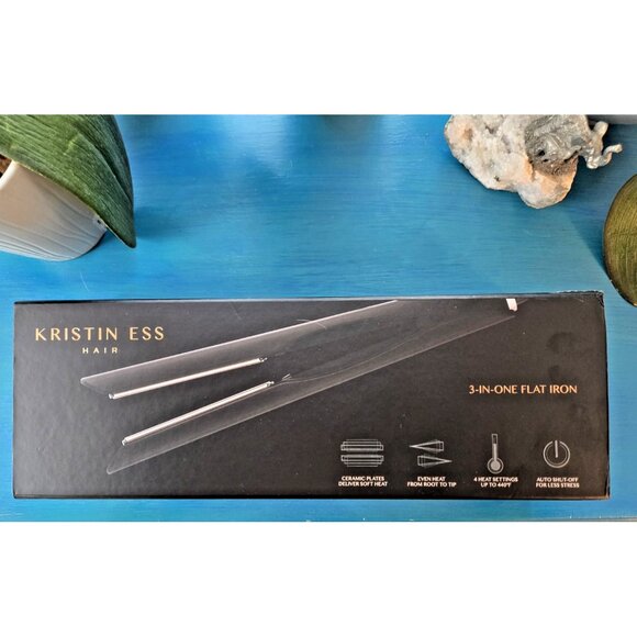 Kristin Ess Other - Kristin Ess 3-In-One 1.25 Inch Ceramic Flat Iron Black New Open Box KES0195